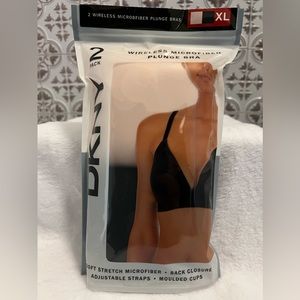 DKNY Ladies 2 Pack Wireless Microfiber Plunge Bra